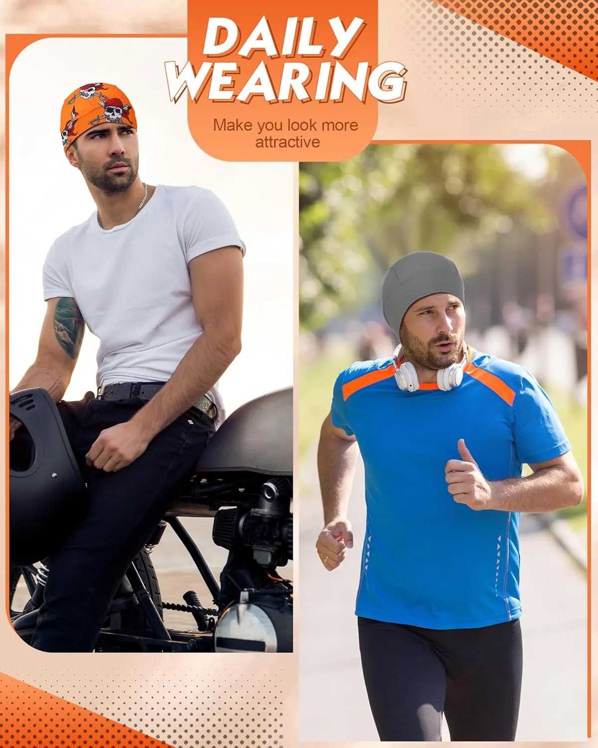 15 Pcs Do Rag Skull Cap Cooling Helmet Liner Sweat Wicking Head Wraps Bandana Beanie Bicycle Helmet Liner for Men Women