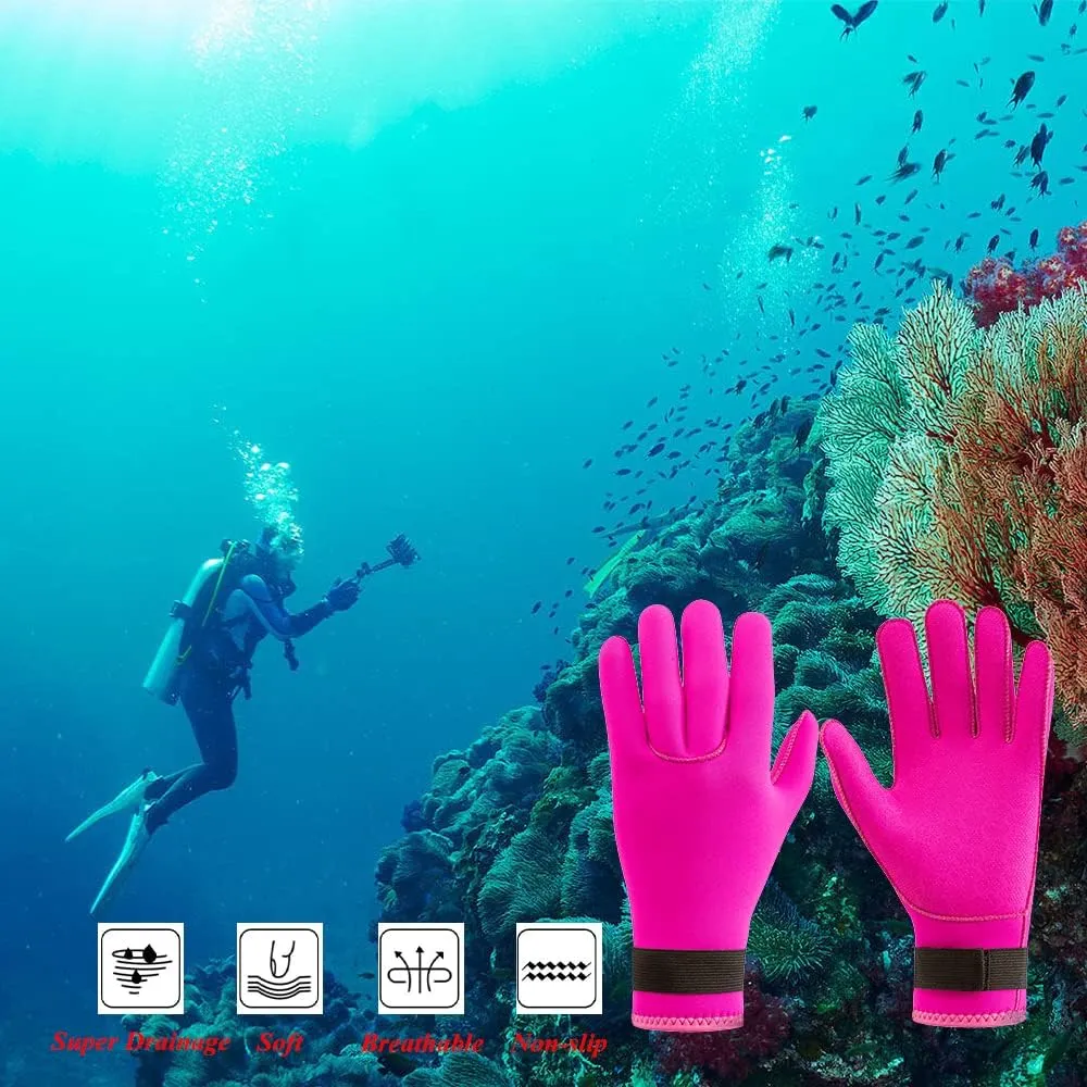 3mm Wetsuit Gloves Neoprene Diving Gloves Thermal Anti-Slip Scuba Gloves for Men Women Snorkeling Water Skiing Swimming Surfing Fishing