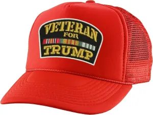 ALLNTRENDS Veterans for Trump Trucker Hat Trump 2024 Caps Adjustable Baseball Hats