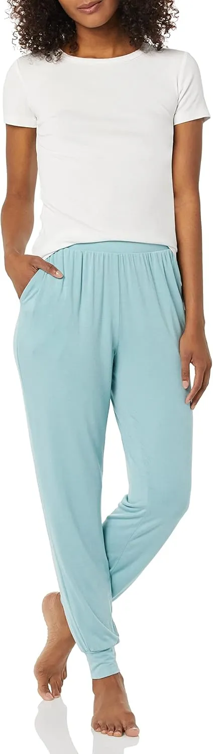 Amazon Essentials Women's Lightweight Knit Jersey Pajama Pants, Jogger Lounge Sleep Wear with Pockets