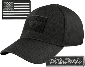 Condor Fitted Tactical Cap Bundle - We The People & USA Patches - Choose Size