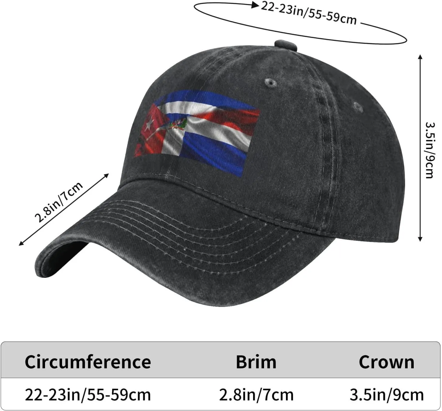 Cuban Flag Salvadorean Flag Baseball Cap Golf Dad Hat Adjustable Original Classic Trucker Hat Men Women