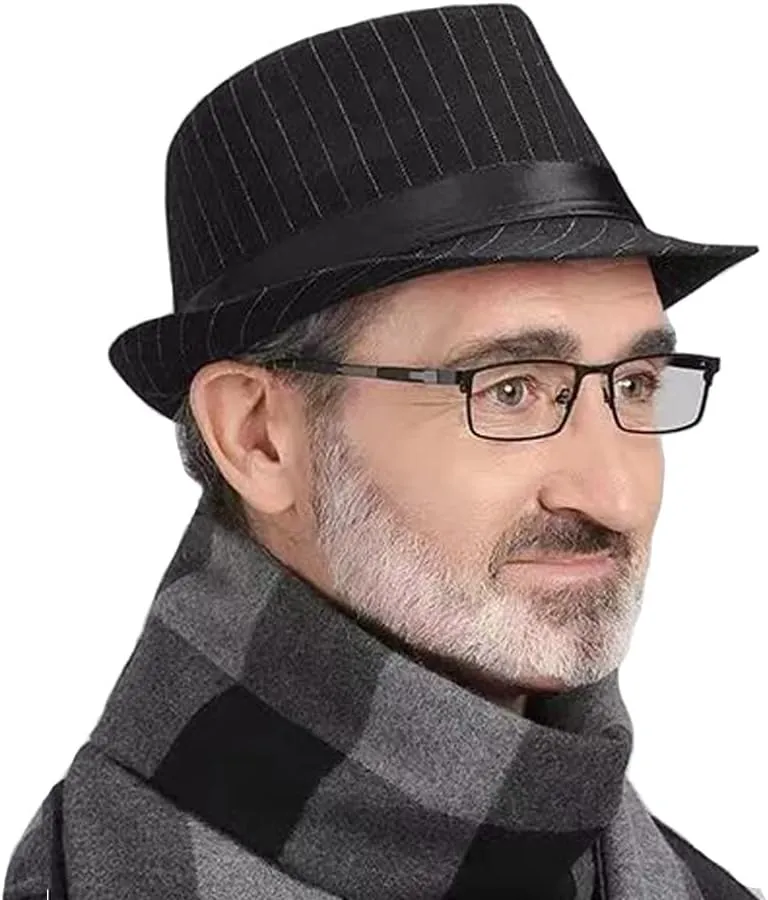 Felt Trilby Fedora Hat Short Brim Panama Jazz Hat 20s Bowler Gatsby Cap for Men Women