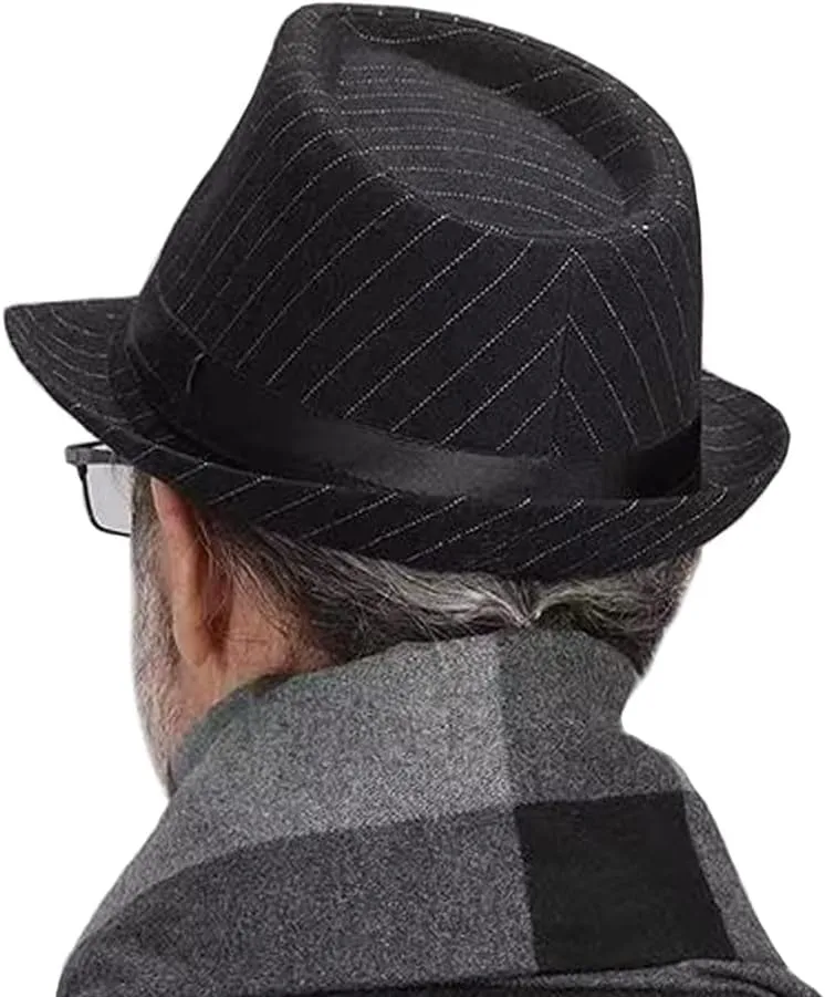 Felt Trilby Fedora Hat Short Brim Panama Jazz Hat 20s Bowler Gatsby Cap for Men Women