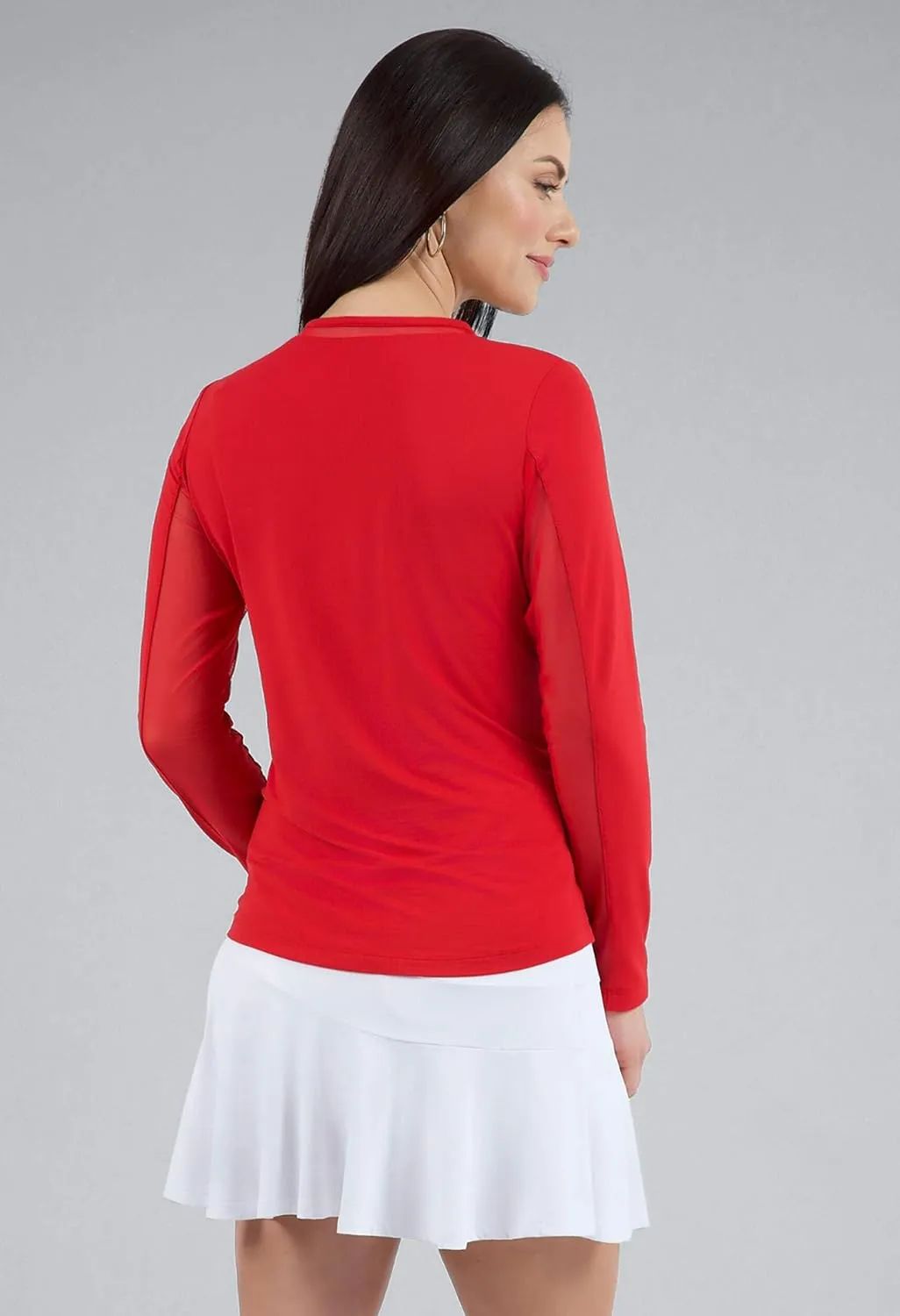 IBKUL Sun Protective UPF 50 Icefil Cooling Long Sleeve Crew Neck Top with Under Arm Mesh  83000