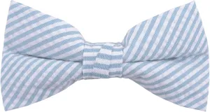 Jacob Alexander Men's Seersucker Striped Pattern Pre-tied Clip-On Bow Tie