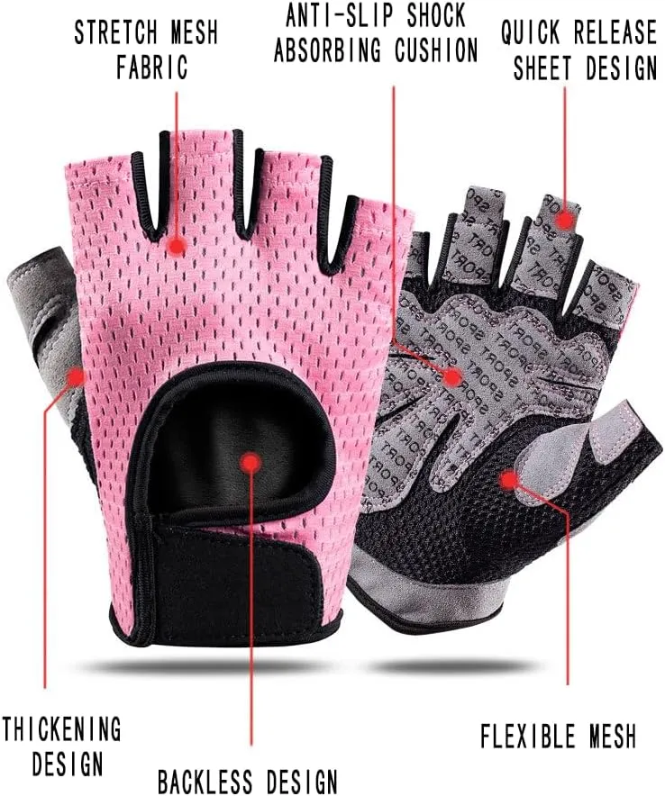 KEYDUACU Workout Gloves,Weight Lifting Fingerless Gym Exercise Gloves,Men's and Women's Anti-calluses Must-Have Fitness Gloves, Lightweight and Breathable