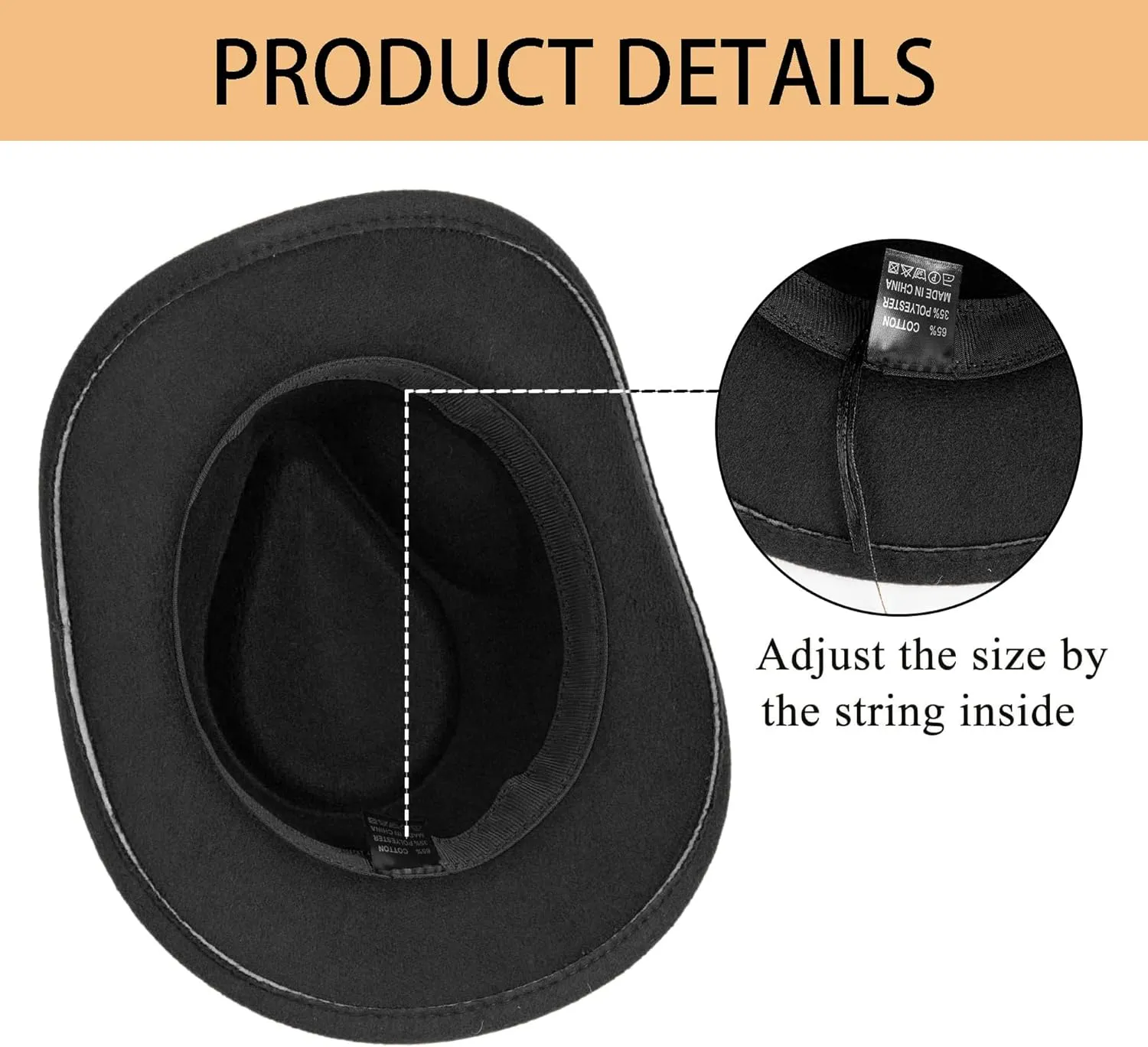 Kid Western Cowboy Hat Felt Cowgirl Fedora Hat with Buckle Belt for Boys Girls 4-8 Years