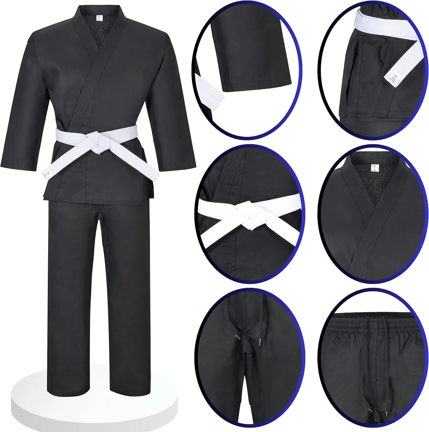 MACS Karate gi Martial Arts Elastic Drawstring Karate Uniform For Kids & Adult Lightweight Student Gi with Free Belt