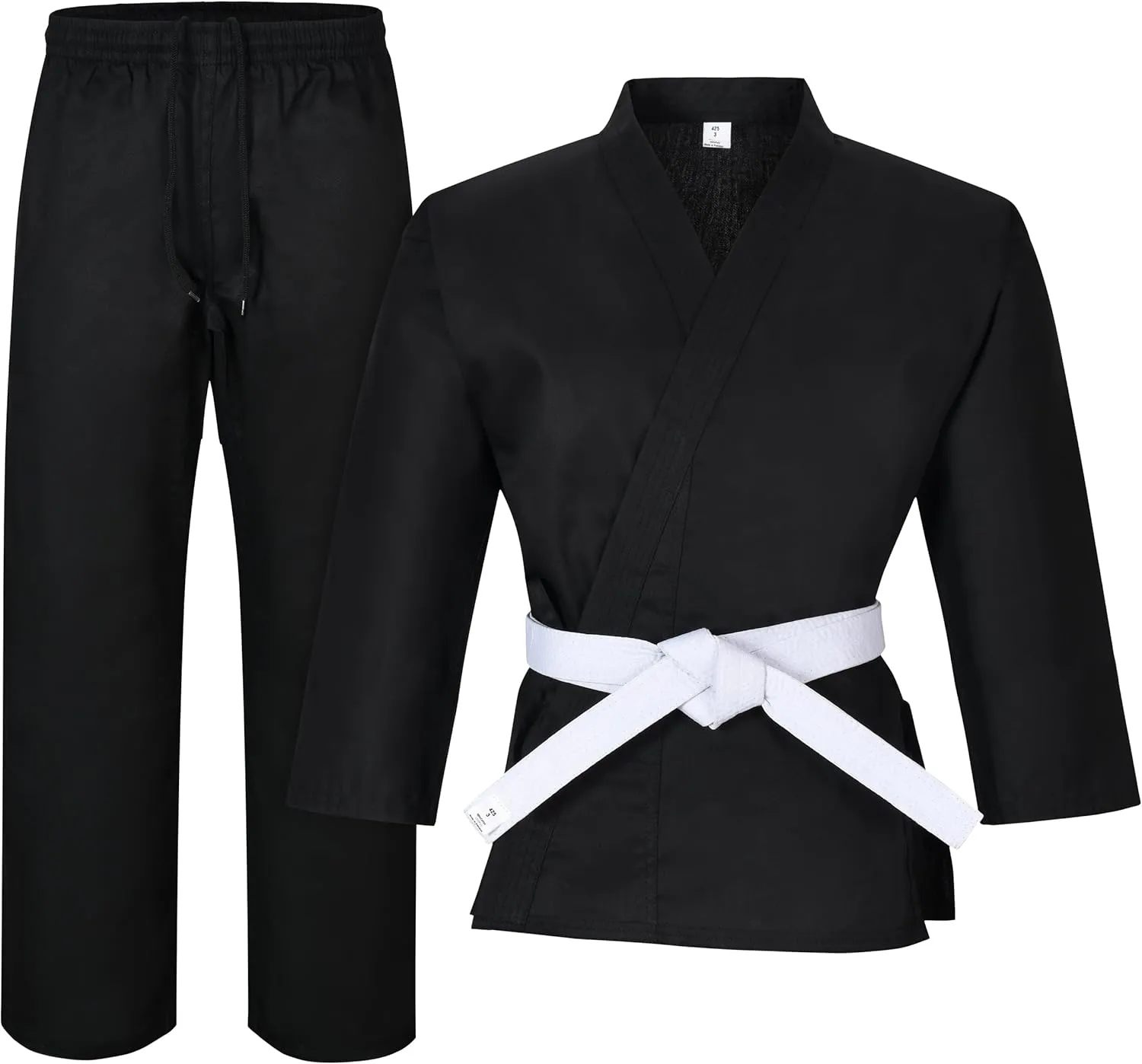 MACS Karate gi Martial Arts Elastic Drawstring Karate Uniform For Kids & Adult Lightweight Student Gi with Free Belt