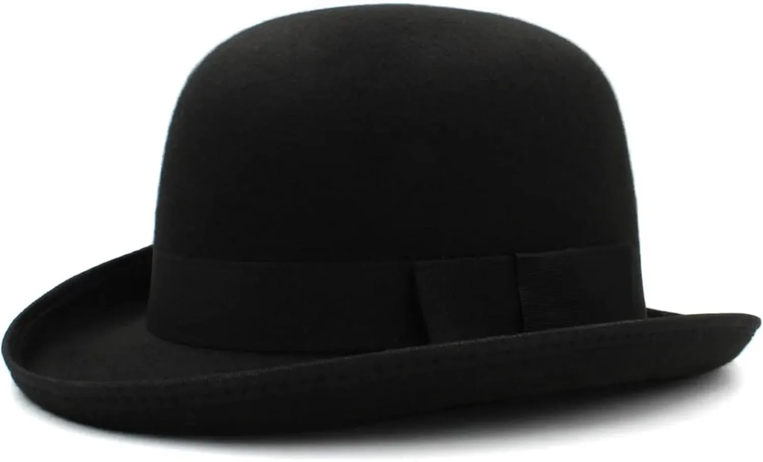 Men Women Wool Blend Oval Top Bowler Hats