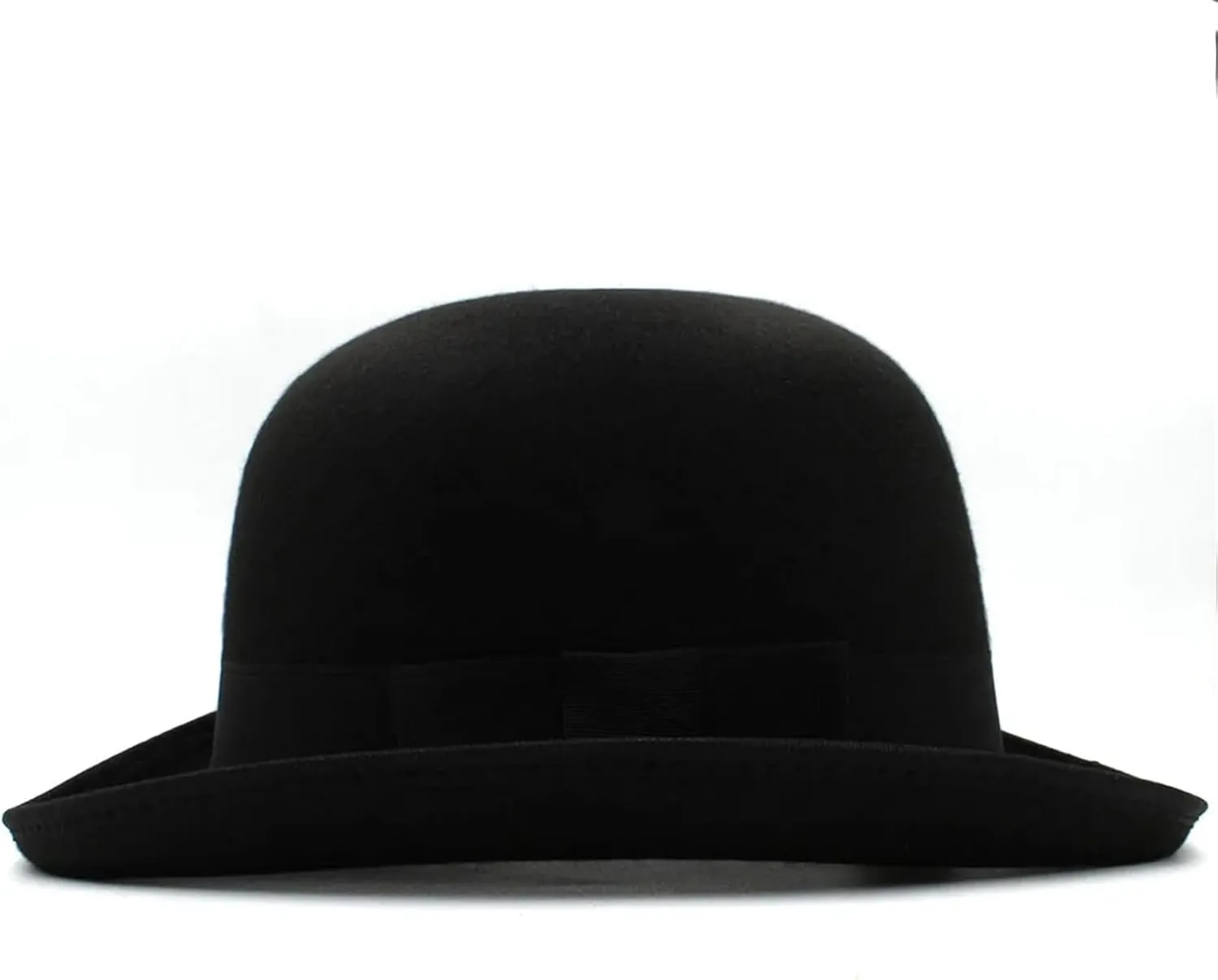 Men Women Wool Blend Oval Top Bowler Hats