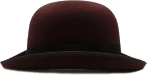 Men Women Wool Blend Oval Top Bowler Hats