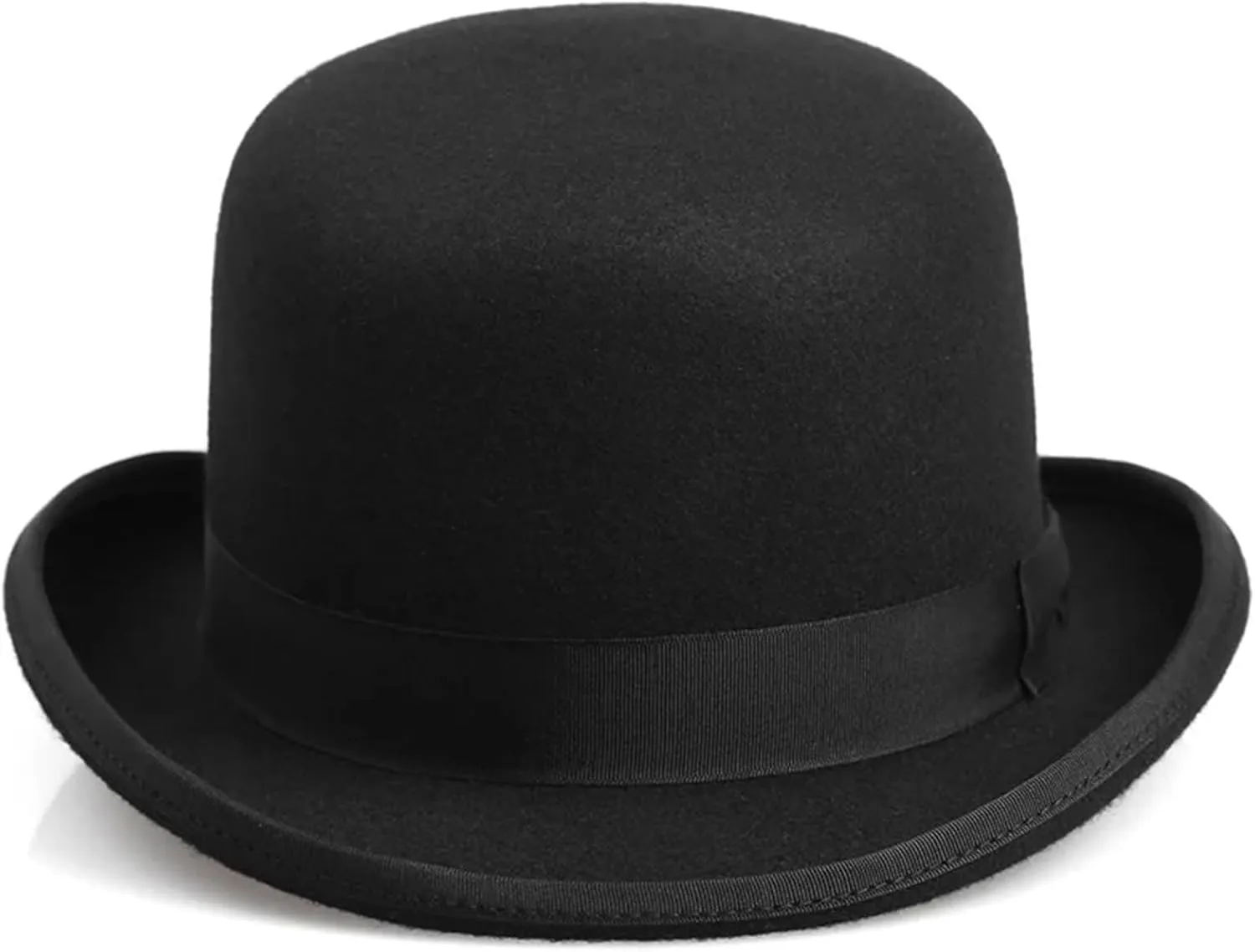 Men Women Wool Blend Oval Top Bowler Hats