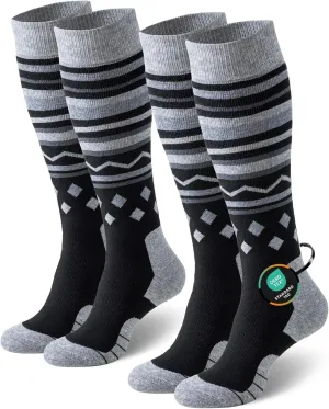 Merino Wool Ski Socks for Men Women, Thick Knee High Thermal Winter Snowboarding Socks with Exquisite Box