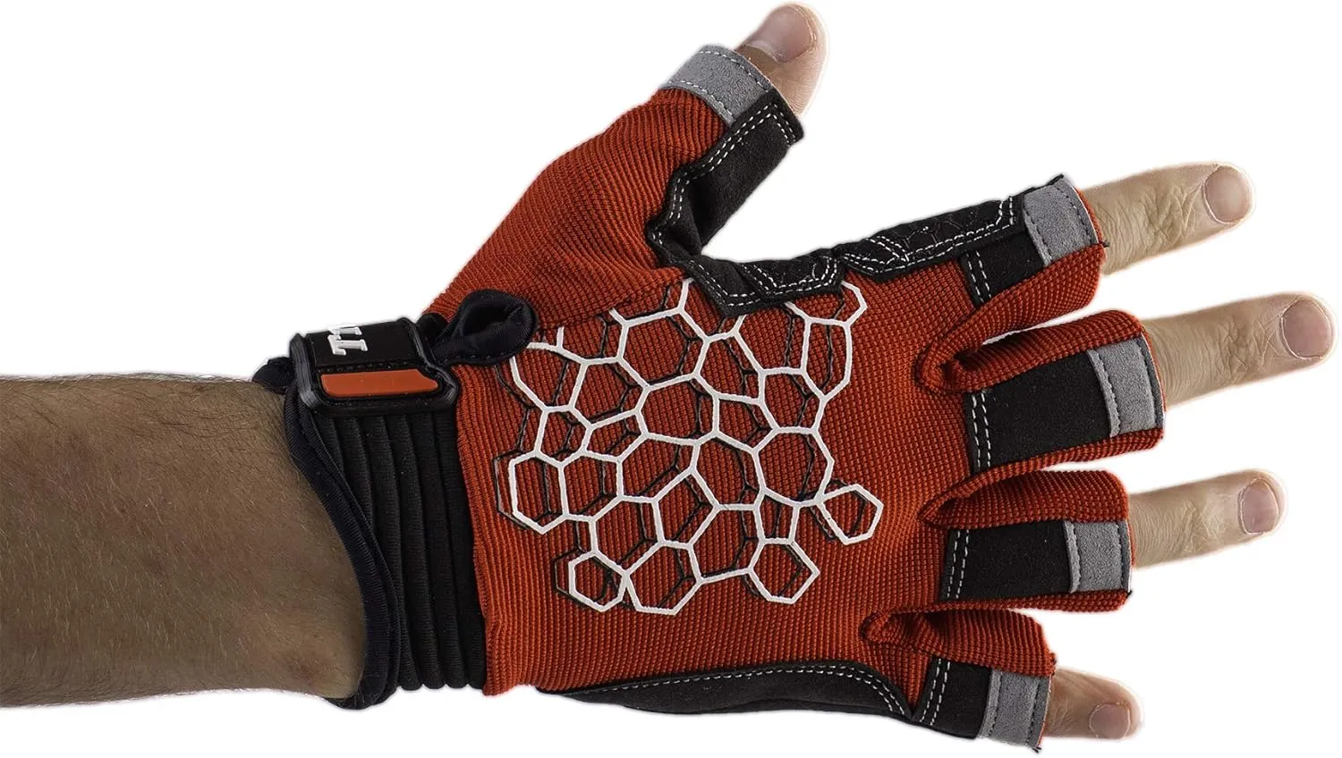 MRX BOXING & FITNESS Sailing Gloves Sticky Palm Gripy Glove Yachting Kayak Dinghy Fishing Short Finger Multi Colors (Black/Red, L)