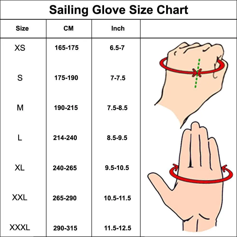 MRX BOXING & FITNESS Sailing Gloves Sticky Palm Gripy Glove Yachting Kayak Dinghy Fishing Short Finger Multi Colors (Black/Red, L)