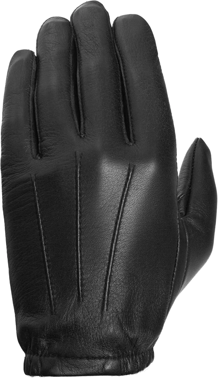 PRATT & HART Guardia Mens Leather Police Gloves for Law Enforcement Officers, Shooting, and Driving (Black) Sheepskin