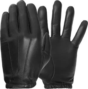 PRATT & HART Guardia Mens Leather Police Gloves for Law Enforcement Officers, Shooting, and Driving (Black) Sheepskin