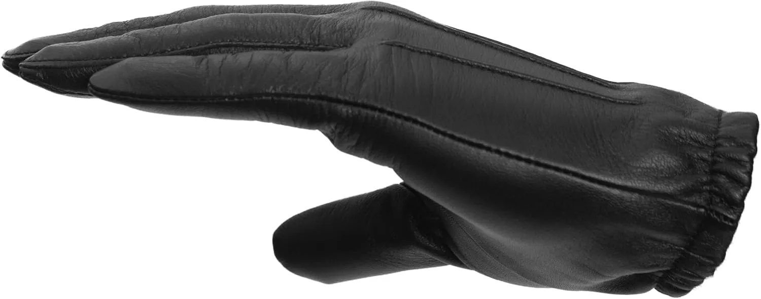 PRATT & HART Guardia Mens Leather Police Gloves for Law Enforcement Officers, Shooting, and Driving (Black) Sheepskin
