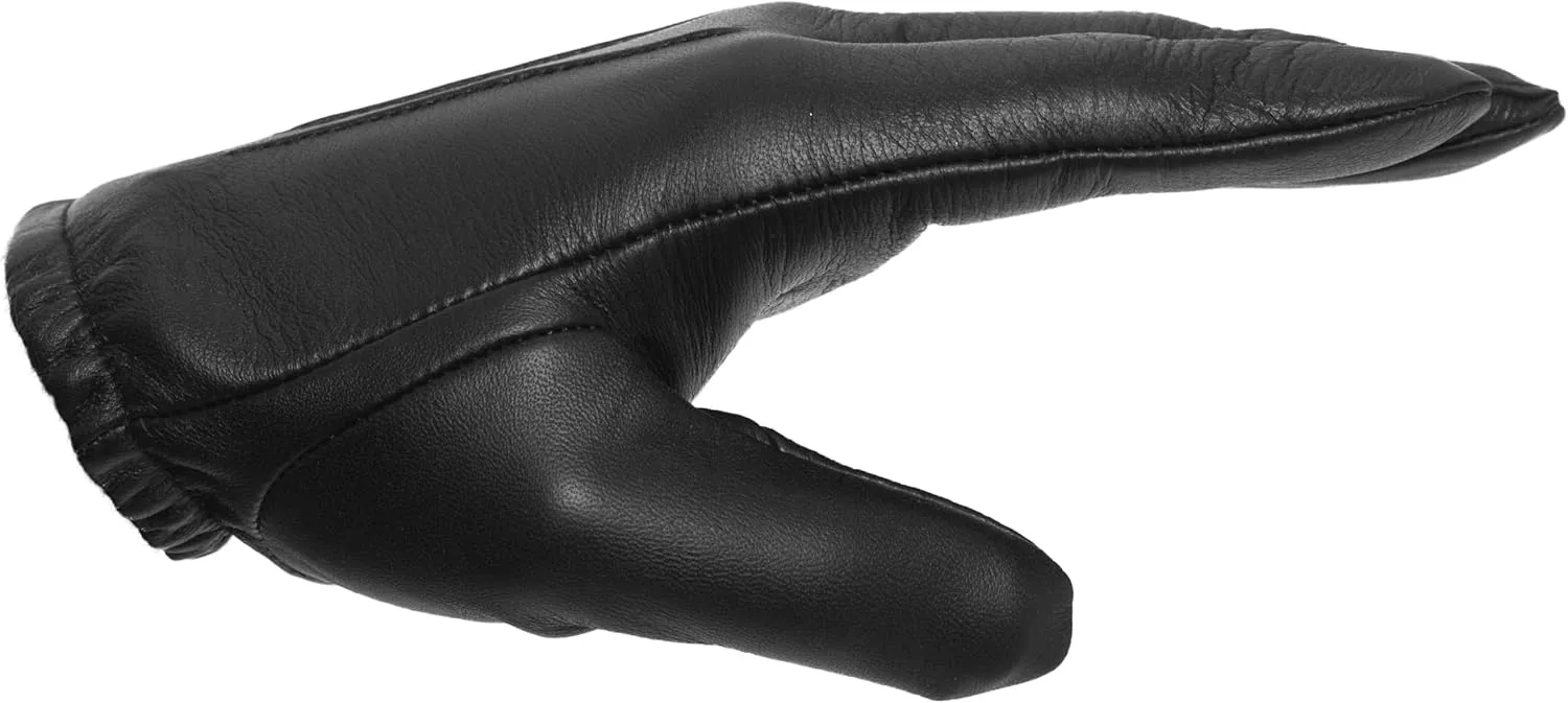 PRATT & HART Guardia Mens Leather Police Gloves for Law Enforcement Officers, Shooting, and Driving (Black) Sheepskin