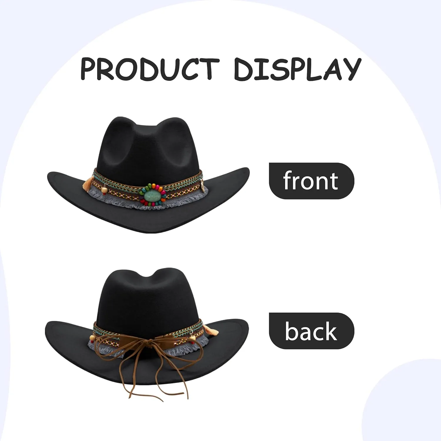 SAJUZEN Kids Cowboy hat with Bandanna, Toddler Baby Cowboy hat with Tassel Belt, Cowgirl hat for Girls