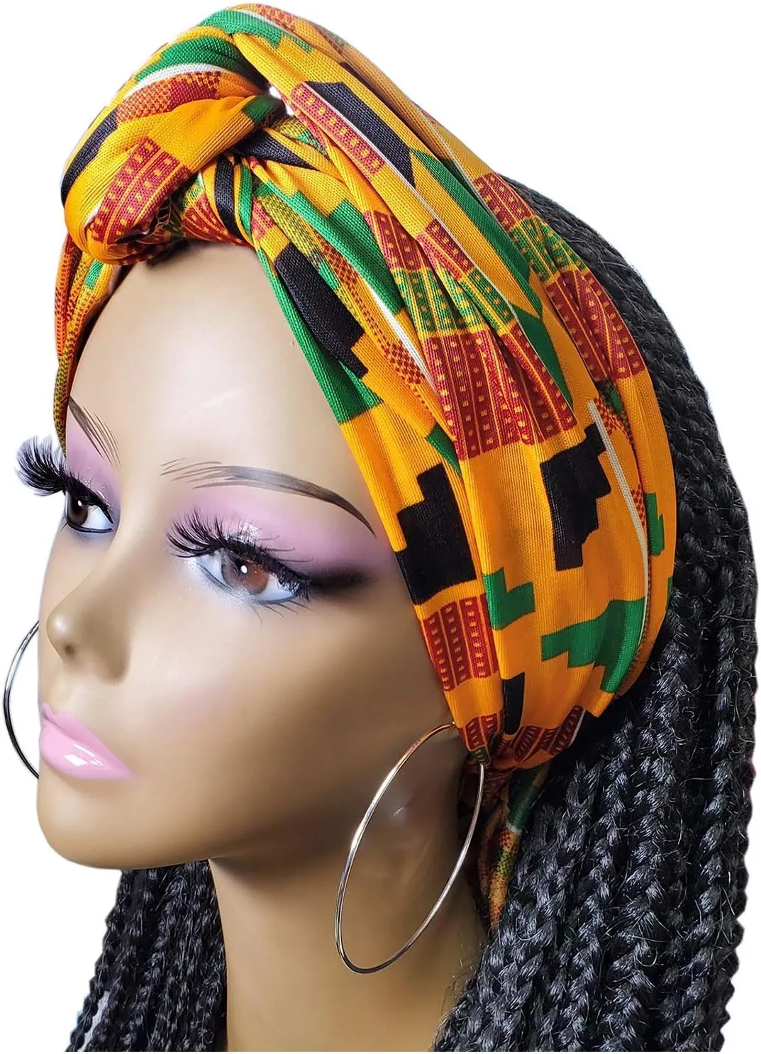 Stretch Turban Head Wrap Scarf for Women - Long Jersey Turban Wrap Tie 1 or 2