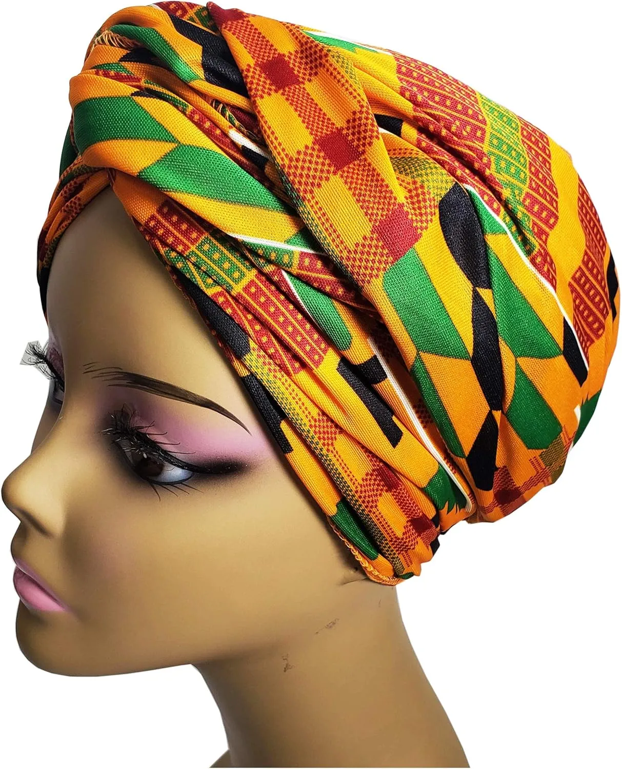Stretch Turban Head Wrap Scarf for Women - Long Jersey Turban Wrap Tie 1 or 2
