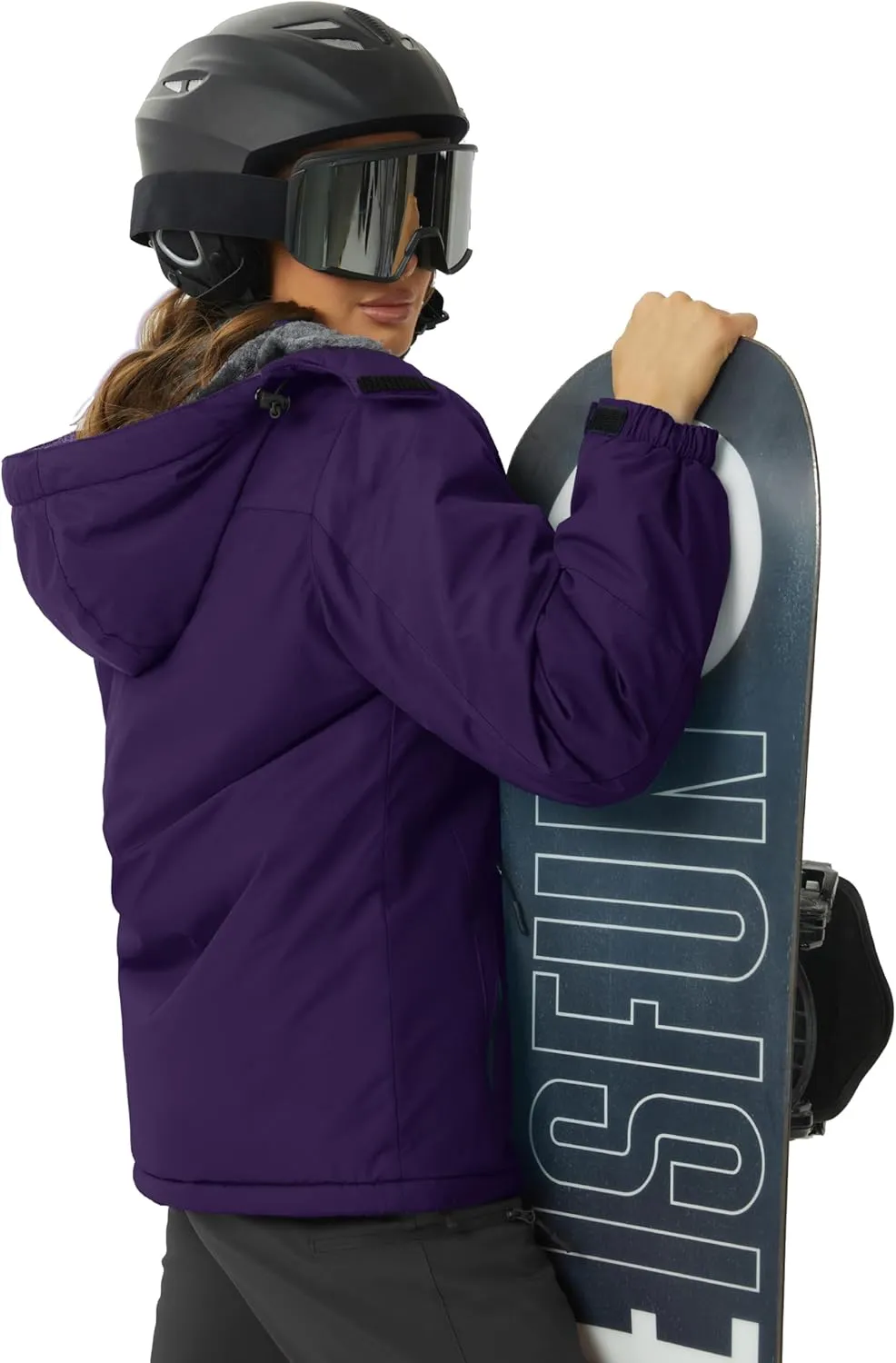 TACVASEN Women's Winter Jacket Waterproof Ski Jacket Hooded Fleece Lined Warm Snow Coat Mountain Windproof Rain Windbreaker