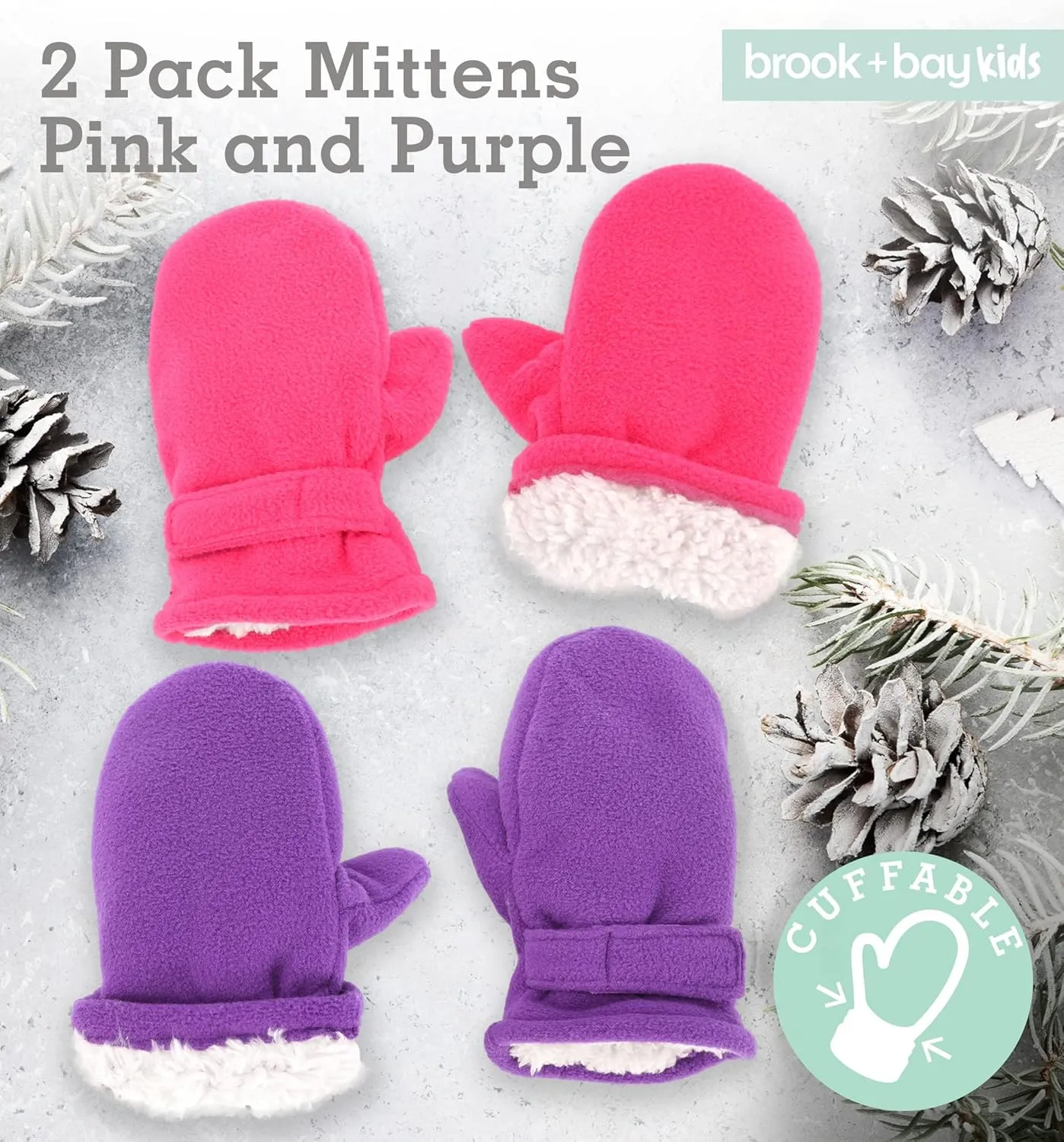 Toddler Hat & Glove Set - Baby Fleece Winter Hat and Mittens for Infant Kids