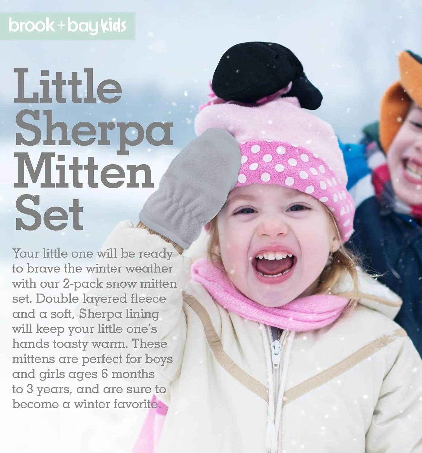 Toddler Hat & Glove Set - Baby Fleece Winter Hat and Mittens for Infant Kids