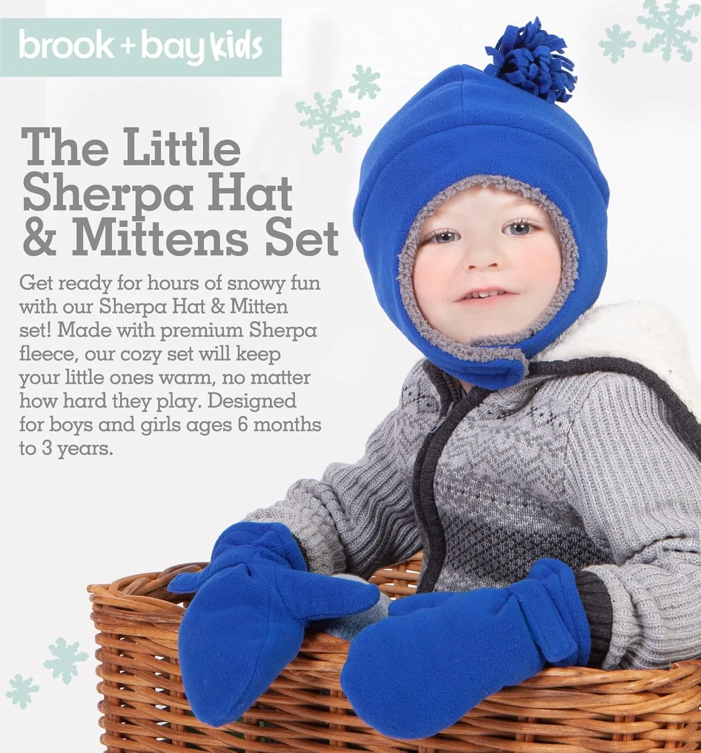 Toddler Hat & Glove Set - Baby Fleece Winter Hat and Mittens for Infant Kids