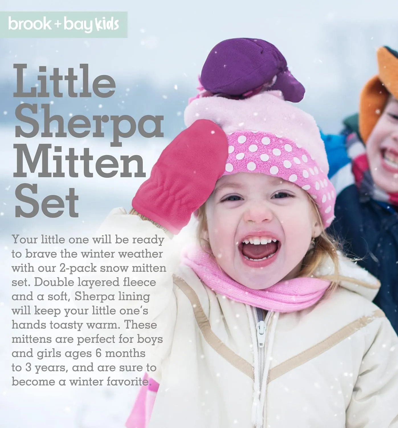 Toddler Hat & Glove Set - Baby Fleece Winter Hat and Mittens for Infant Kids