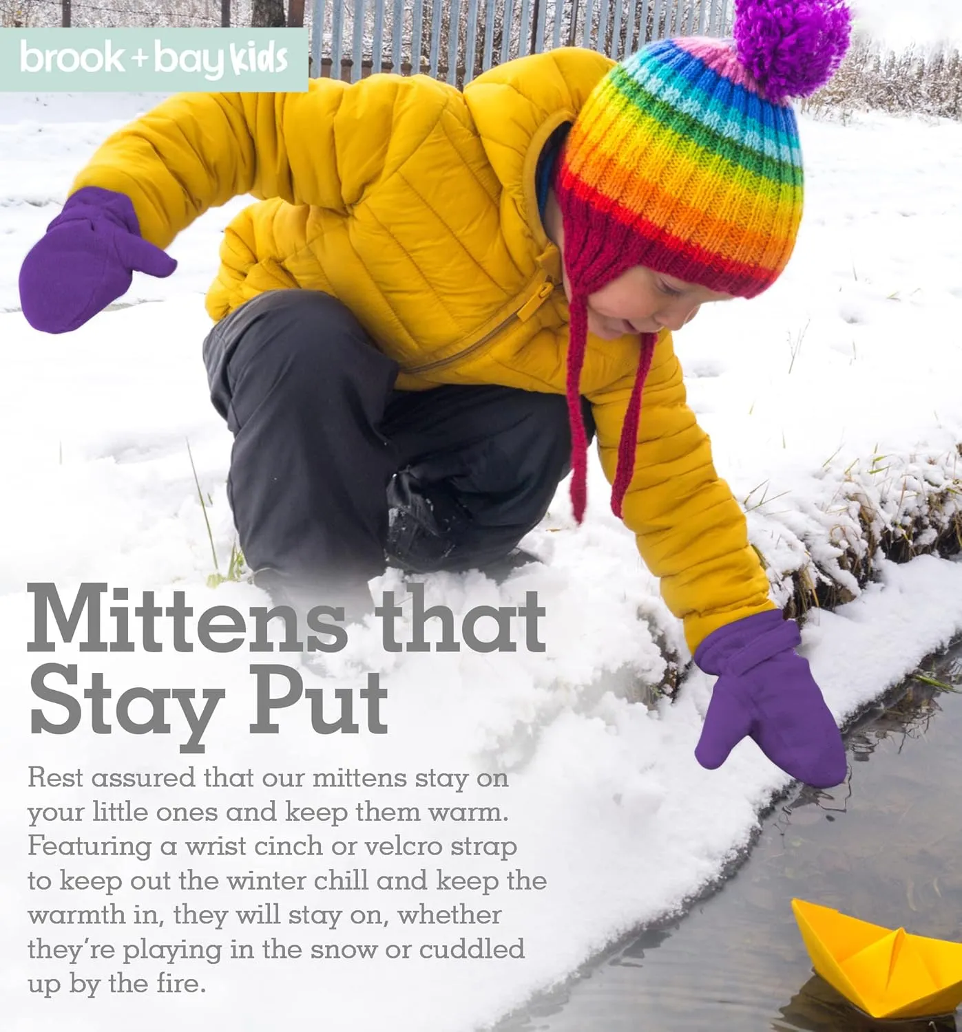 Toddler Hat & Glove Set - Baby Fleece Winter Hat and Mittens for Infant Kids