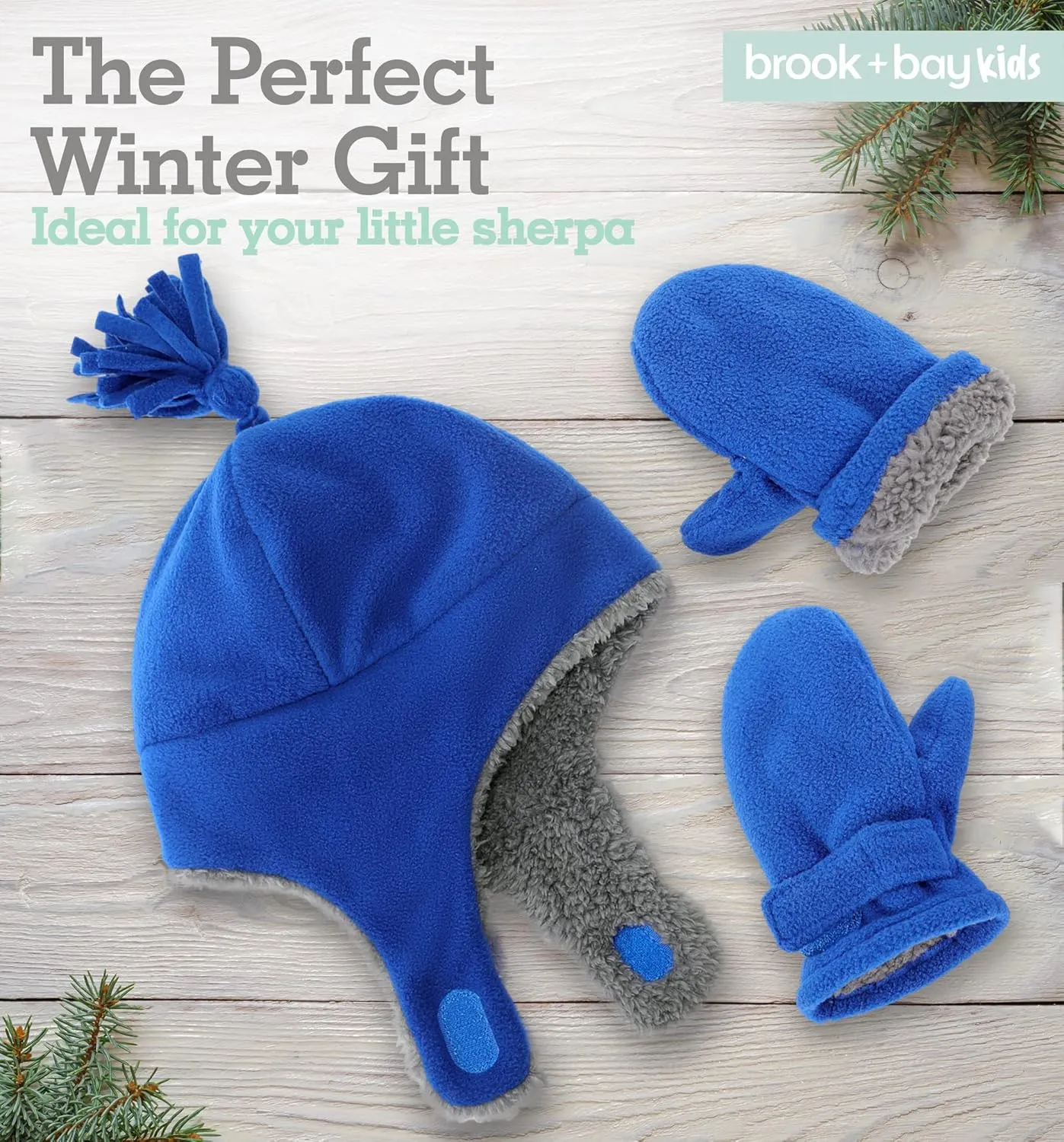 Toddler Hat & Glove Set - Baby Fleece Winter Hat and Mittens for Infant Kids
