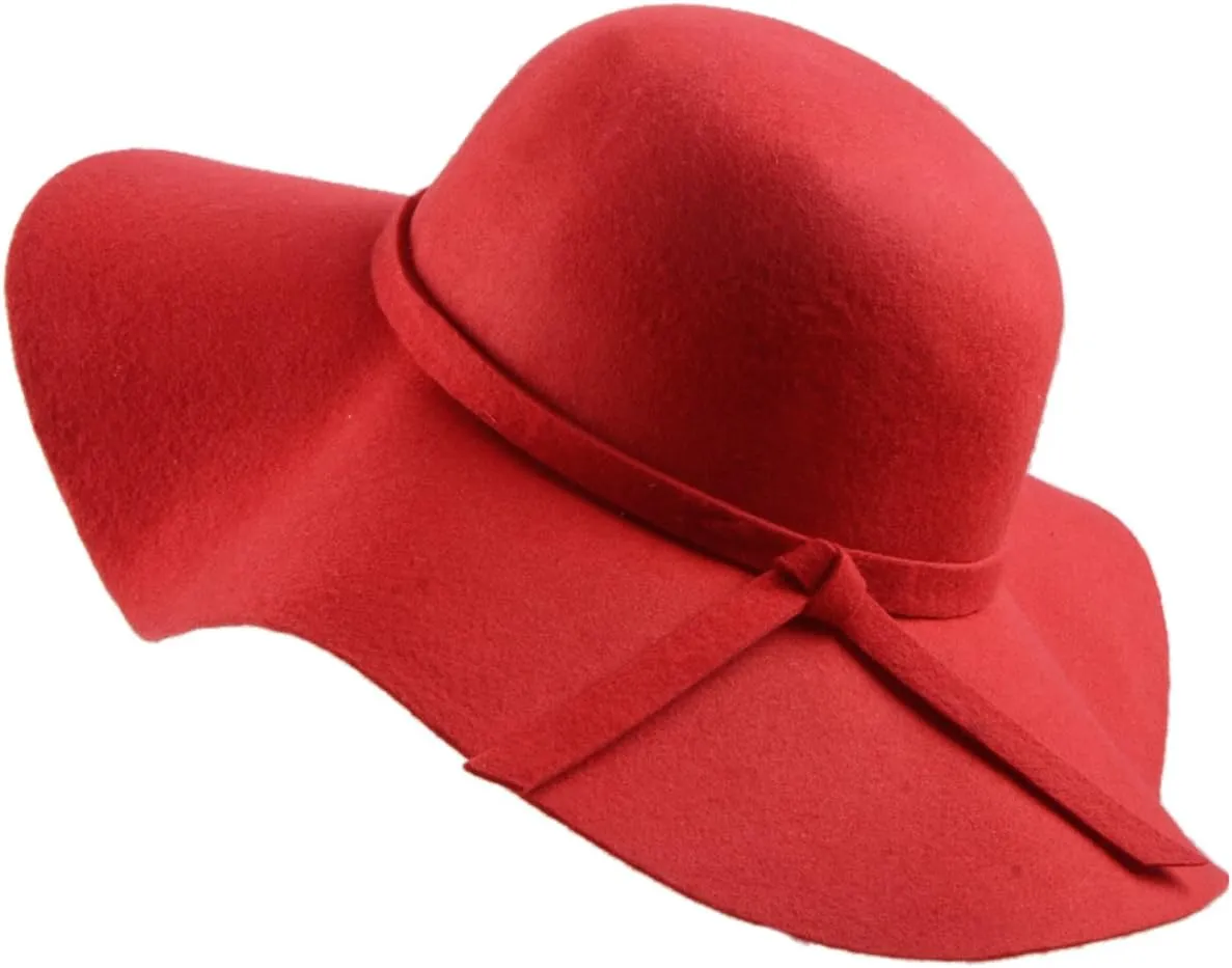 Urban CoCo Women's Foldable Wide Brim Felt Bowler Fedora Floopy Wool Hat