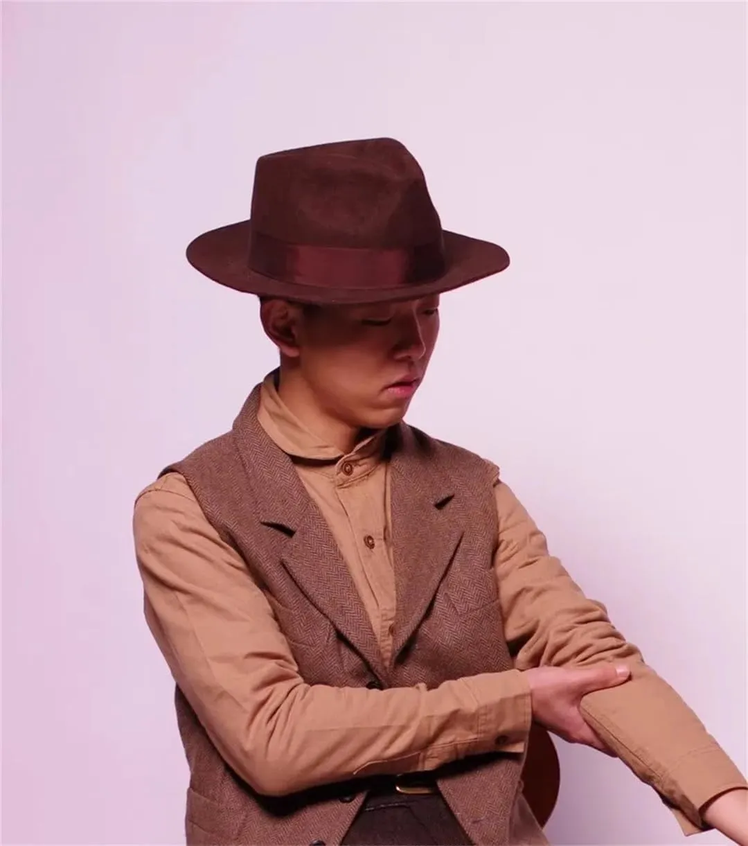 Vogrtcc Men Women's Wool Bowler Hat Jazz Party Fedora Hat