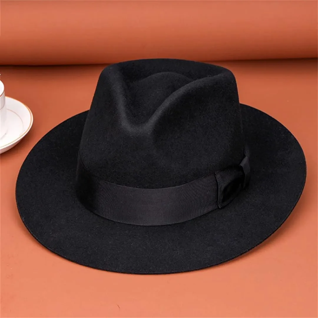 Vogrtcc Men Women's Wool Bowler Hat Jazz Party Fedora Hat