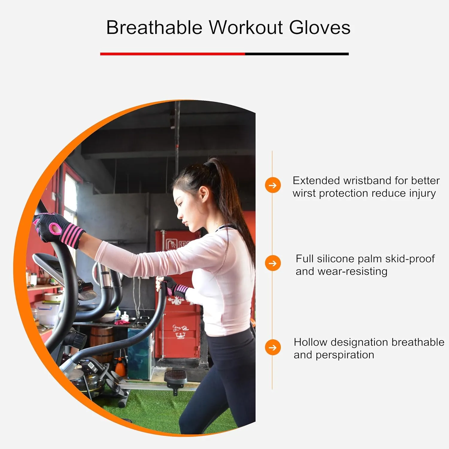 Weightlifting Gloves Padded Workout Gloves with Wrist Wrap Support Gym Gloves for Women Girls Gym Exercise Fitness Training Lifting Dumbbell Pink
