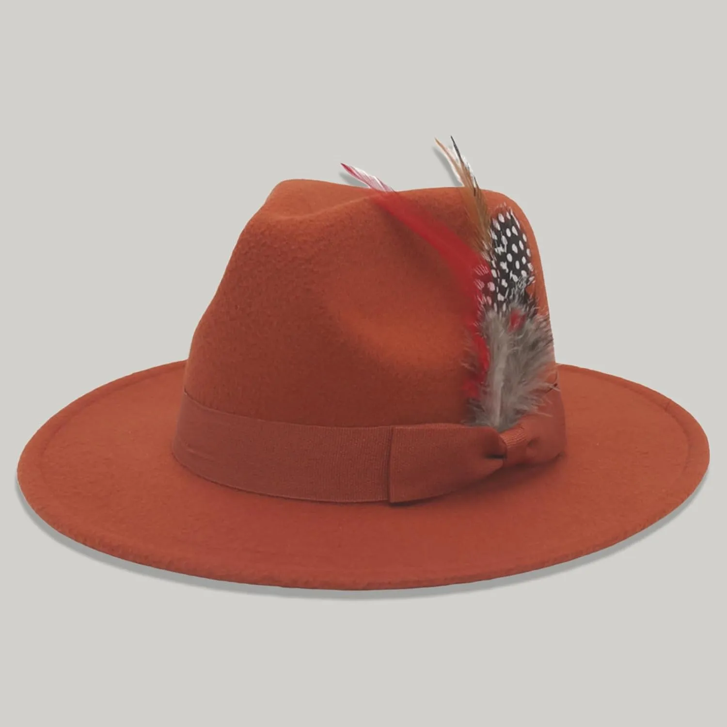 Women Vintage Felt Cloche Hat Melon Bowler Church Derby Party Fancy Dress Costume Accessory with Ribbon