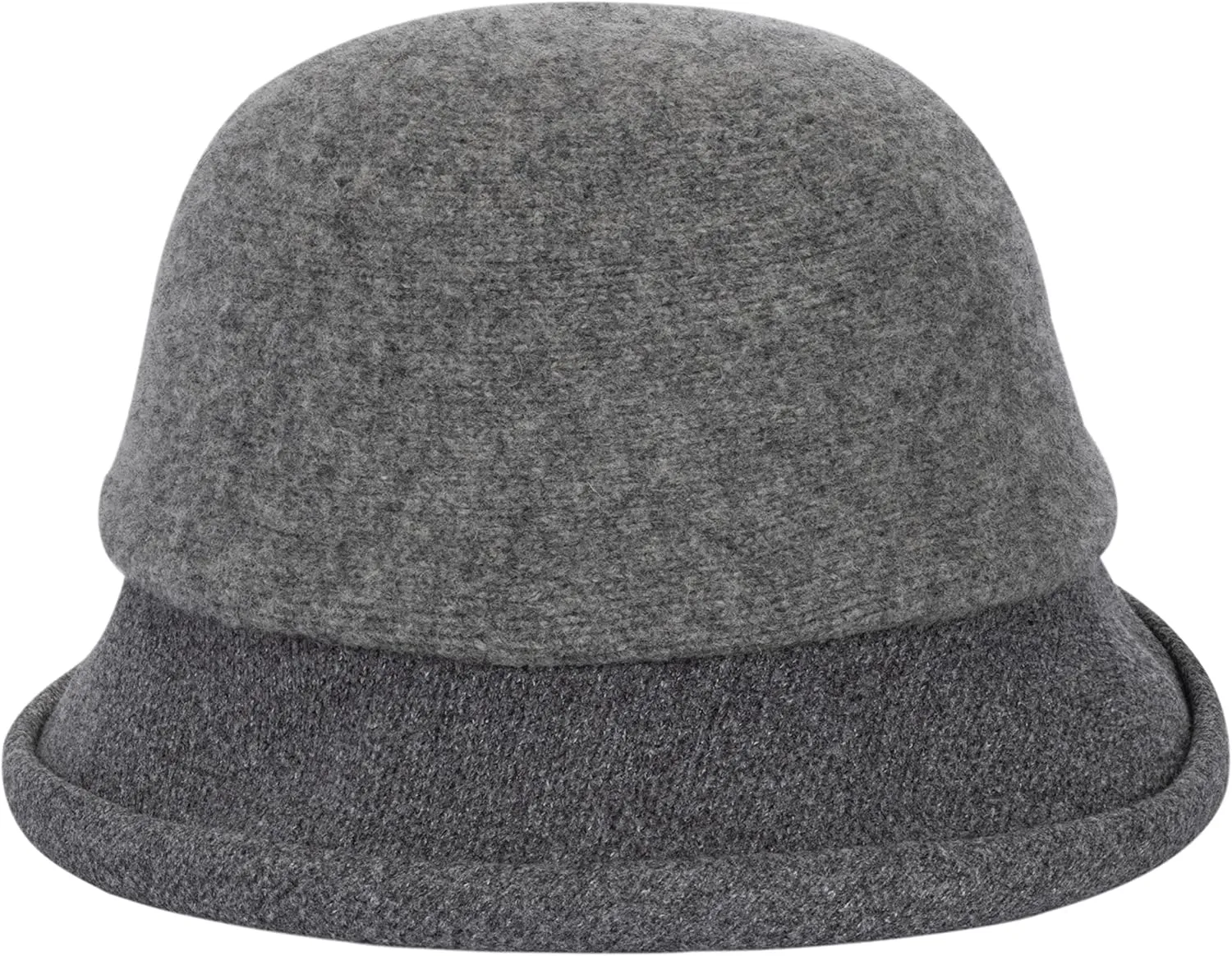 Womens 1920s Vintage Upturn Brim Wool Blend Cloche Church Hat Winter Felt Bucket Bowler Hat Crushable Foldable