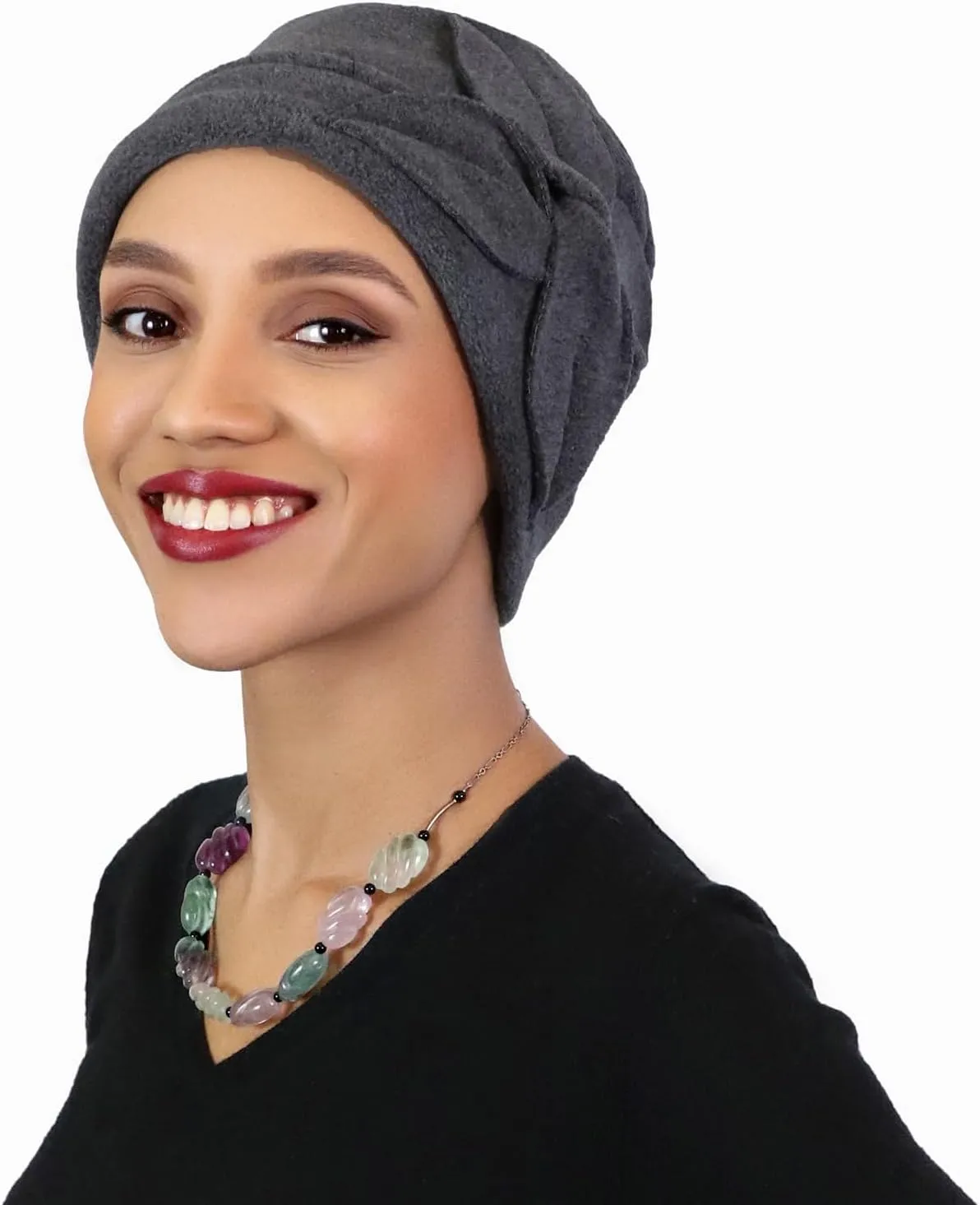 Womens Hat Fleece Beanie Cloche Cancer Headwear Chemo Ladies Winter Head Coverings Butterfly