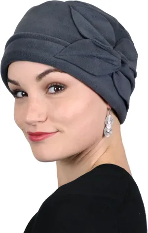 Womens Hat Fleece Beanie Cloche Cancer Headwear Chemo Ladies Winter Head Coverings Butterfly
