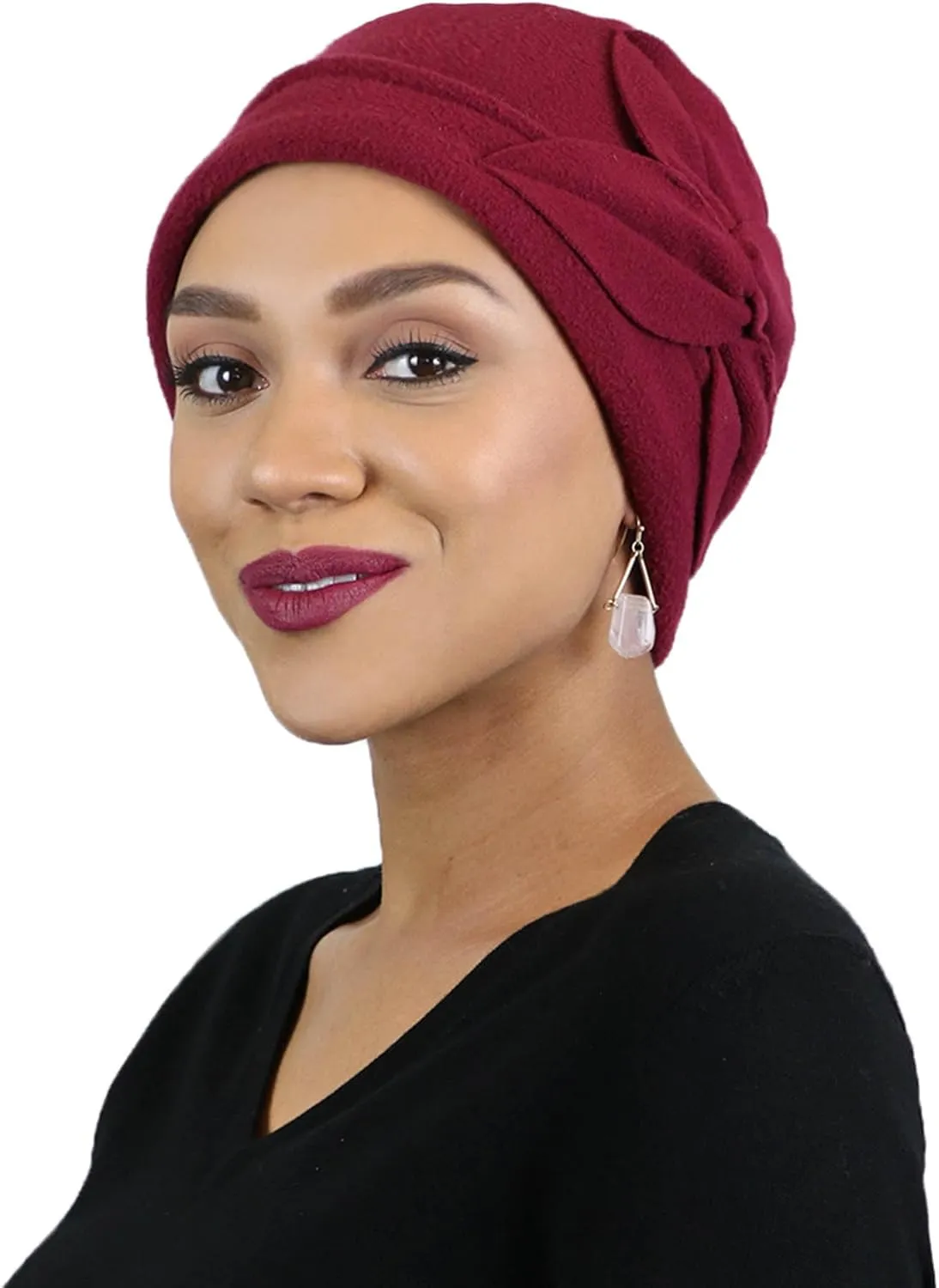 Womens Hat Fleece Beanie Cloche Cancer Headwear Chemo Ladies Winter Head Coverings Butterfly