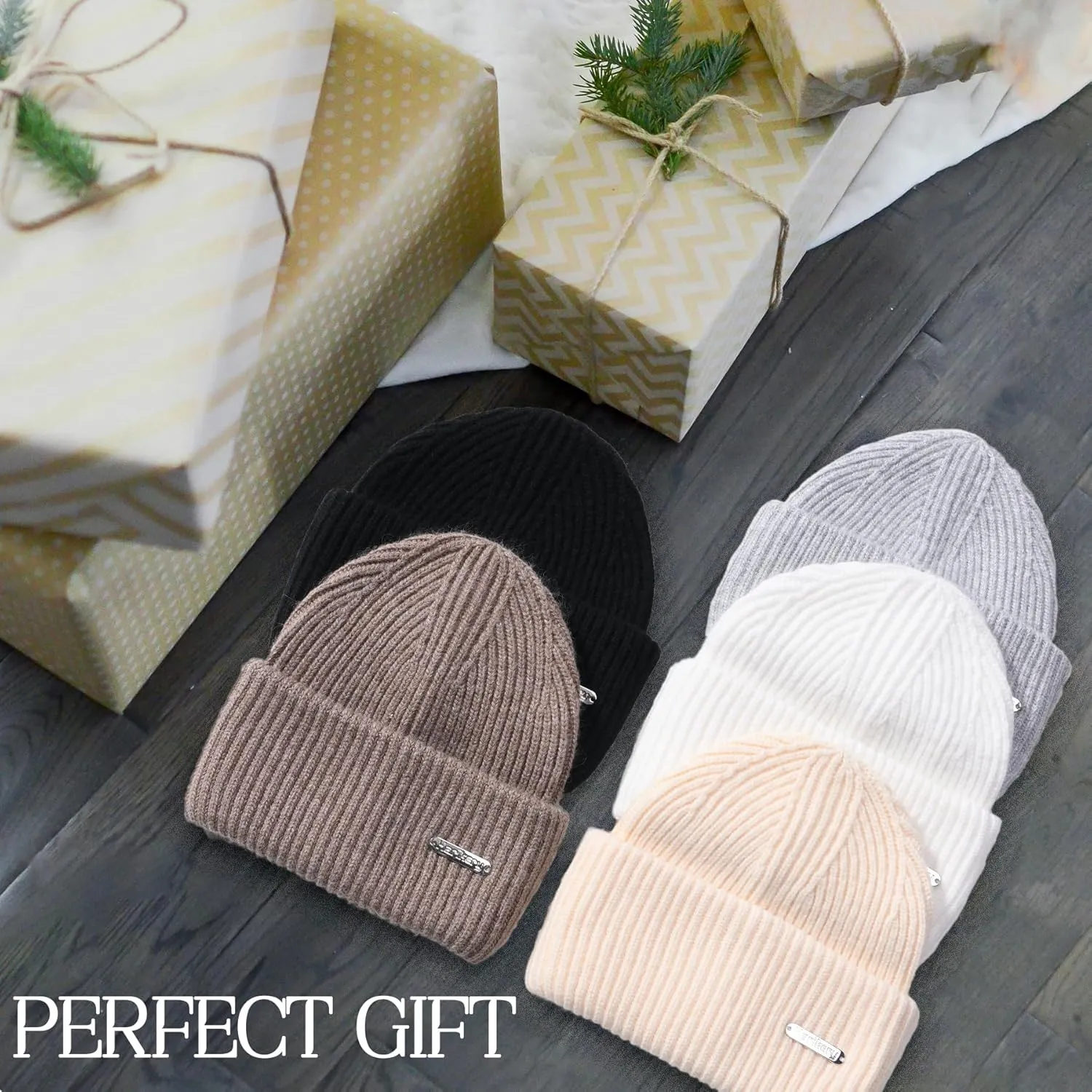 Wool Knit Beanie hat for Women Man Warm Soft Cashmere Beanie Unisex Cozy Skull Cap Winter Headwear